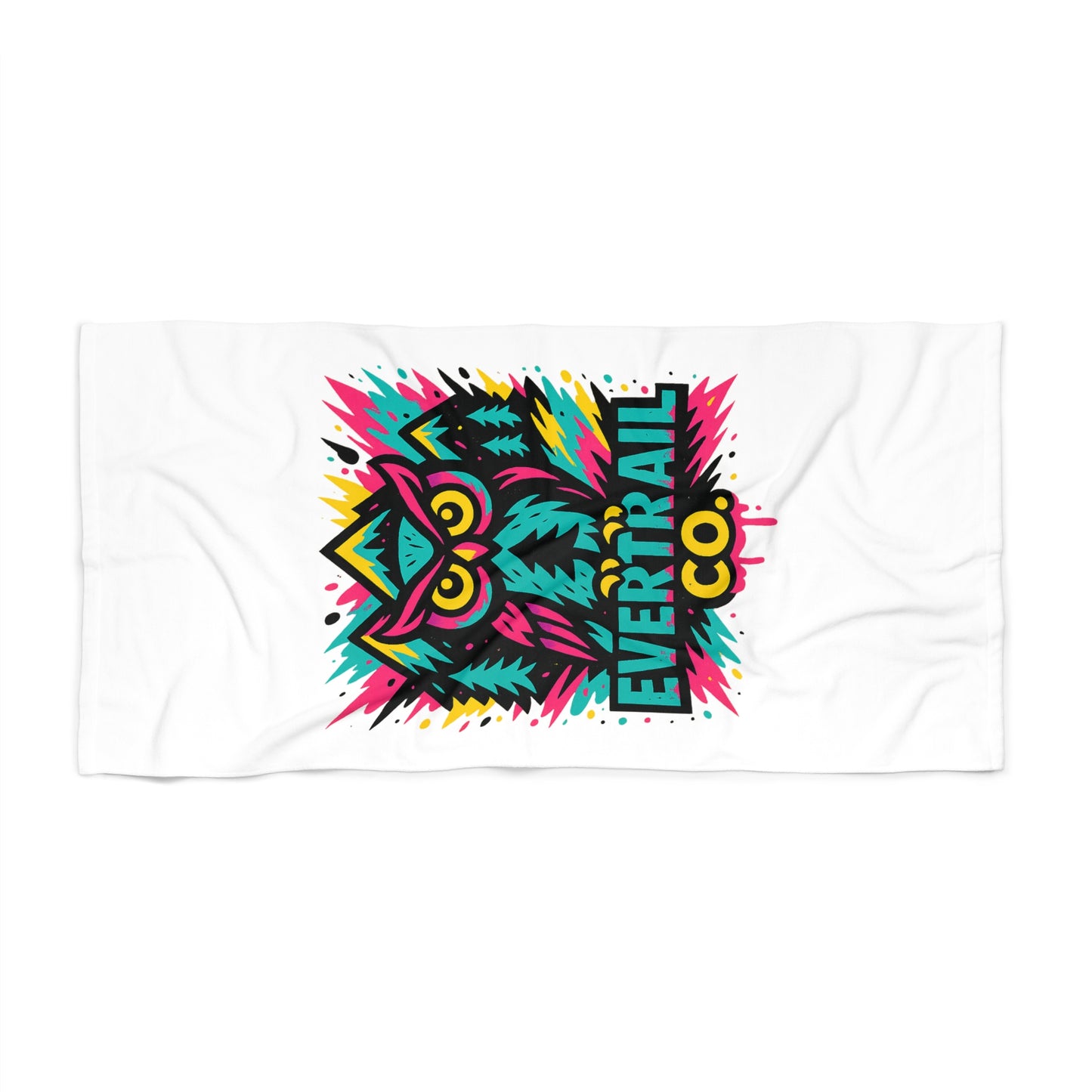 Vibrant Owl Beach Towel, Colorful Towel for Summer, Pool Party Accessory, Gift for Campers, Fun Beach Gear, Beach Day Essential
