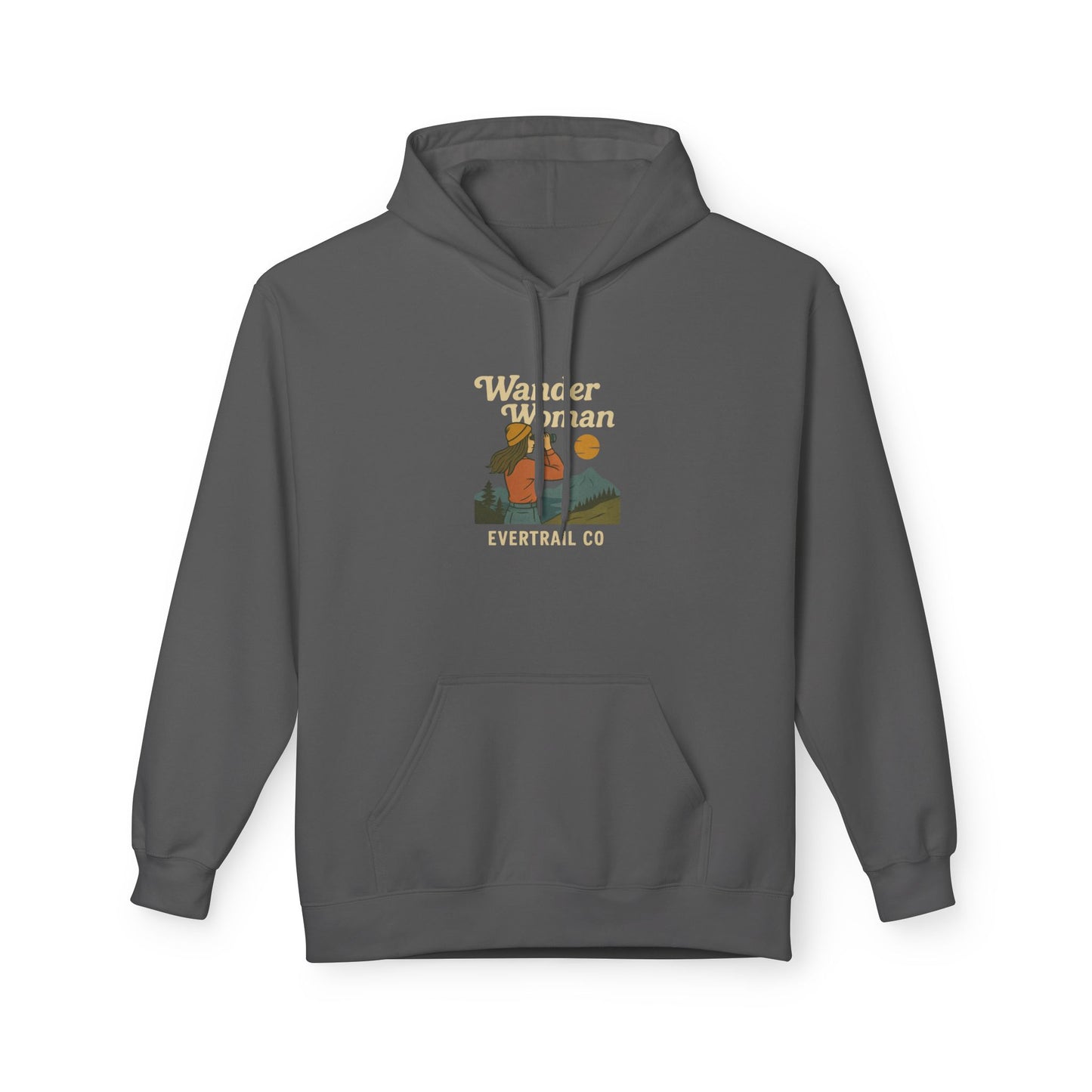 EverTrail's Wander Woman Hoodie , Cozy Fleece Hoodie for Every Season, Unisex Softstyle Sweatshirt, Perfect Gift for Nature Lovers, Casual Wear, Winter Apparel