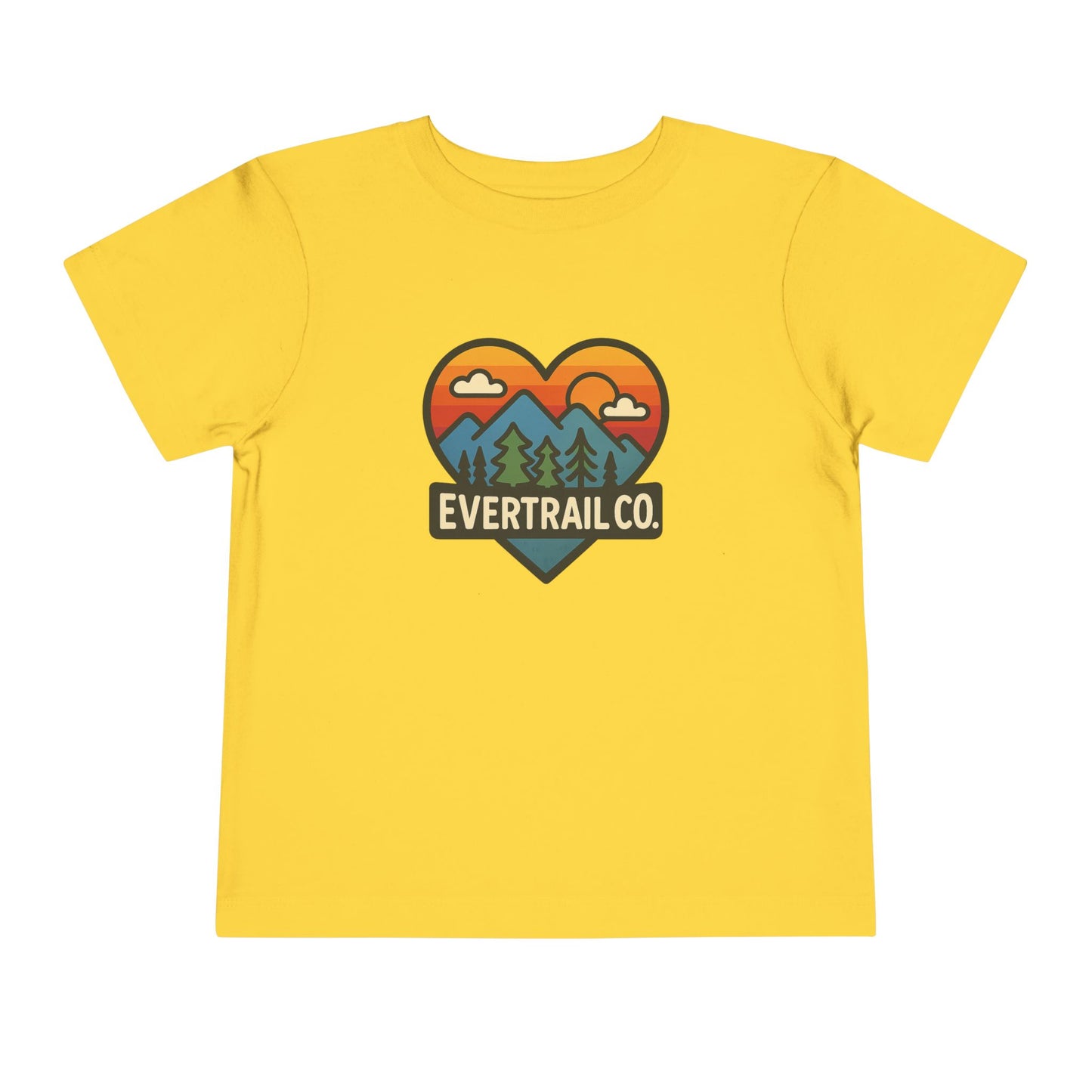 Girls Evergreen Heart Toddler Tee, Nature Lover Shirt, Camping T-Shirt, Outdoor Adventure Top, Kids Gift for Explorers