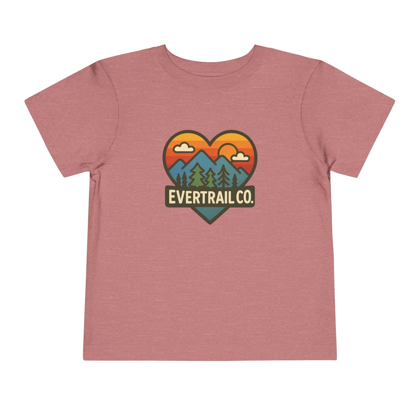 Girls Evergreen Heart Toddler Tee, Nature Lover Shirt, Camping T-Shirt, Outdoor Adventure Top, Kids Gift for Explorers