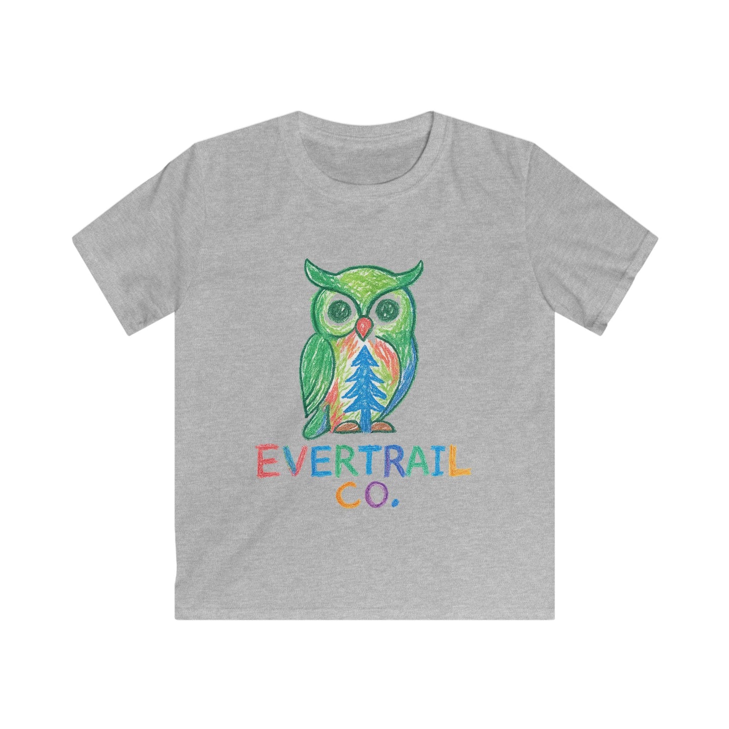 Colorful Crayon Drawn Owl Kids Tee - Perfect for Nature Lovers | Birthday Gift, Summer Outfit, Animal Lover, Eco-Friendly, Casual Wear