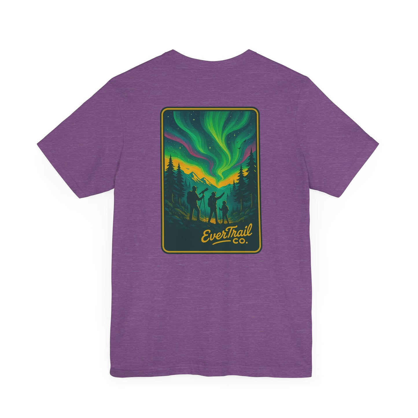 Northern Lights Adventure Awaits Graphic Tee, Unisex Outdoors Shirt, Nature Lover Clothing, Camping Tee, Starry Night Casual Wear, Gift for Adventurers