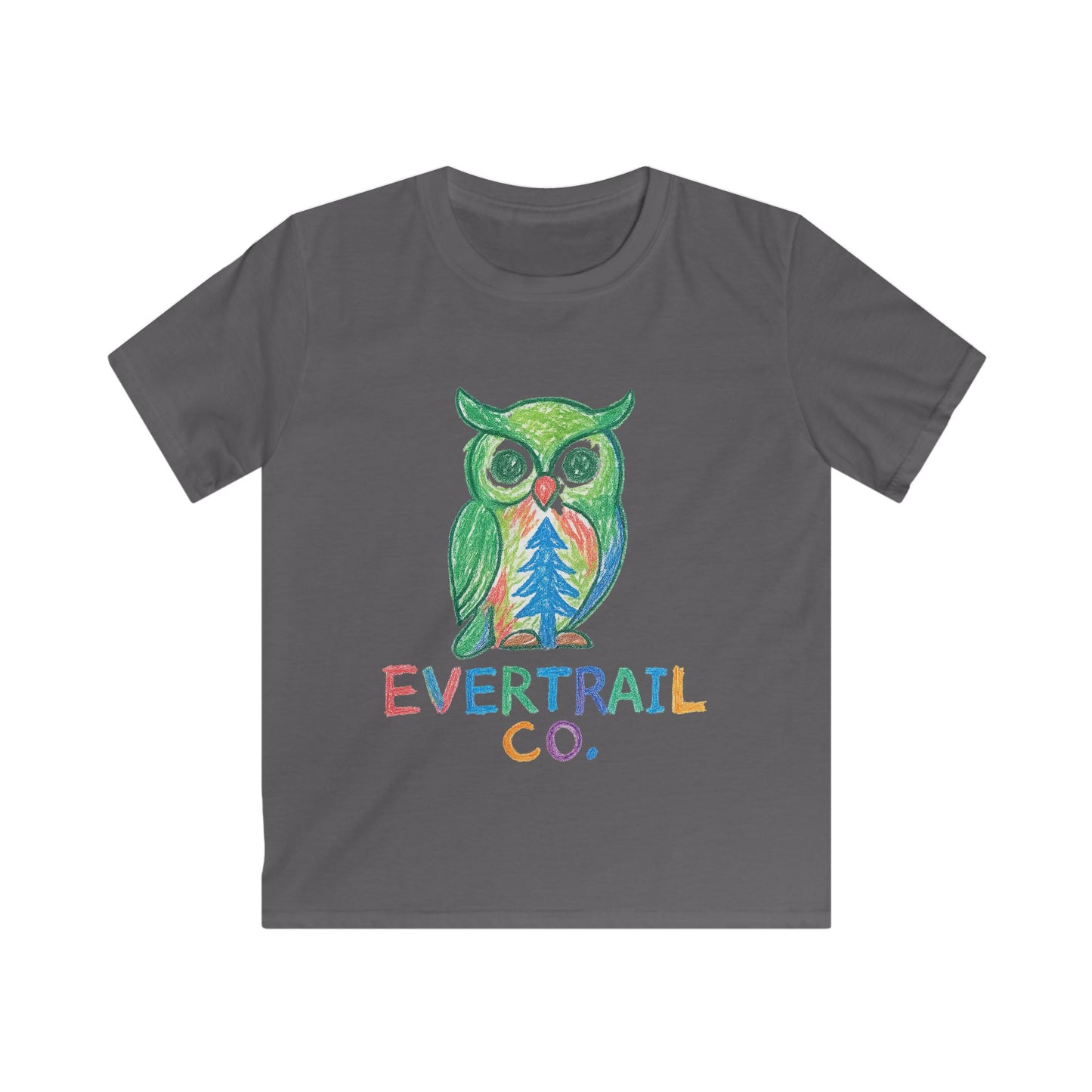 Colorful Crayon Drawn Owl Kids Tee - Perfect for Nature Lovers | Birthday Gift, Summer Outfit, Animal Lover, Eco-Friendly, Casual Wear