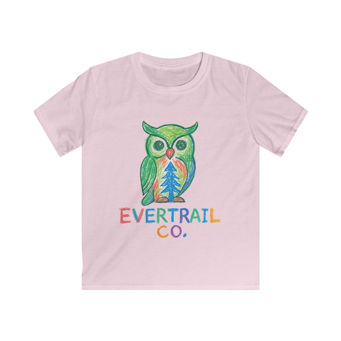 Colorful Crayon Drawn Owl Kids Tee - Perfect for Nature Lovers | Birthday Gift, Summer Outfit, Animal Lover, Eco-Friendly, Casual Wear