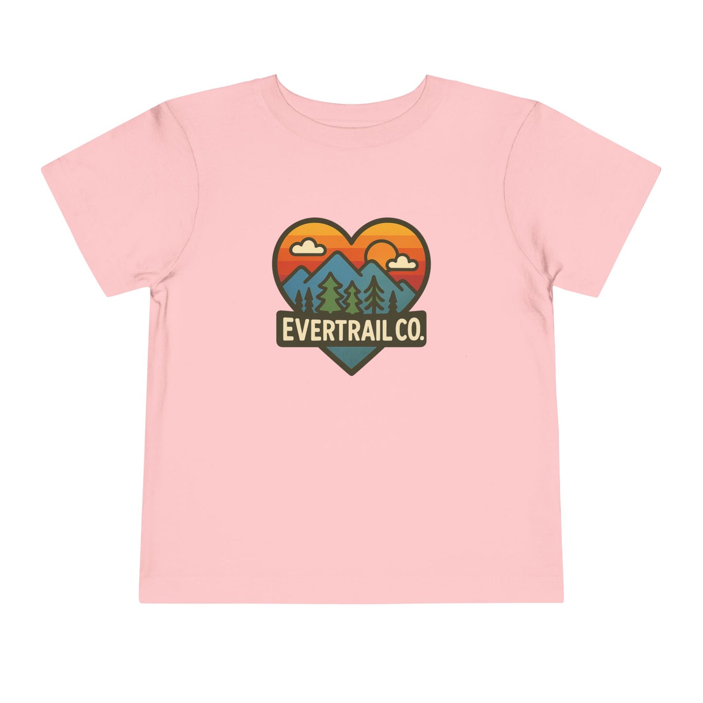 Girls Evergreen Heart Toddler Tee, Nature Lover Shirt, Camping T-Shirt, Outdoor Adventure Top, Kids Gift for Explorers