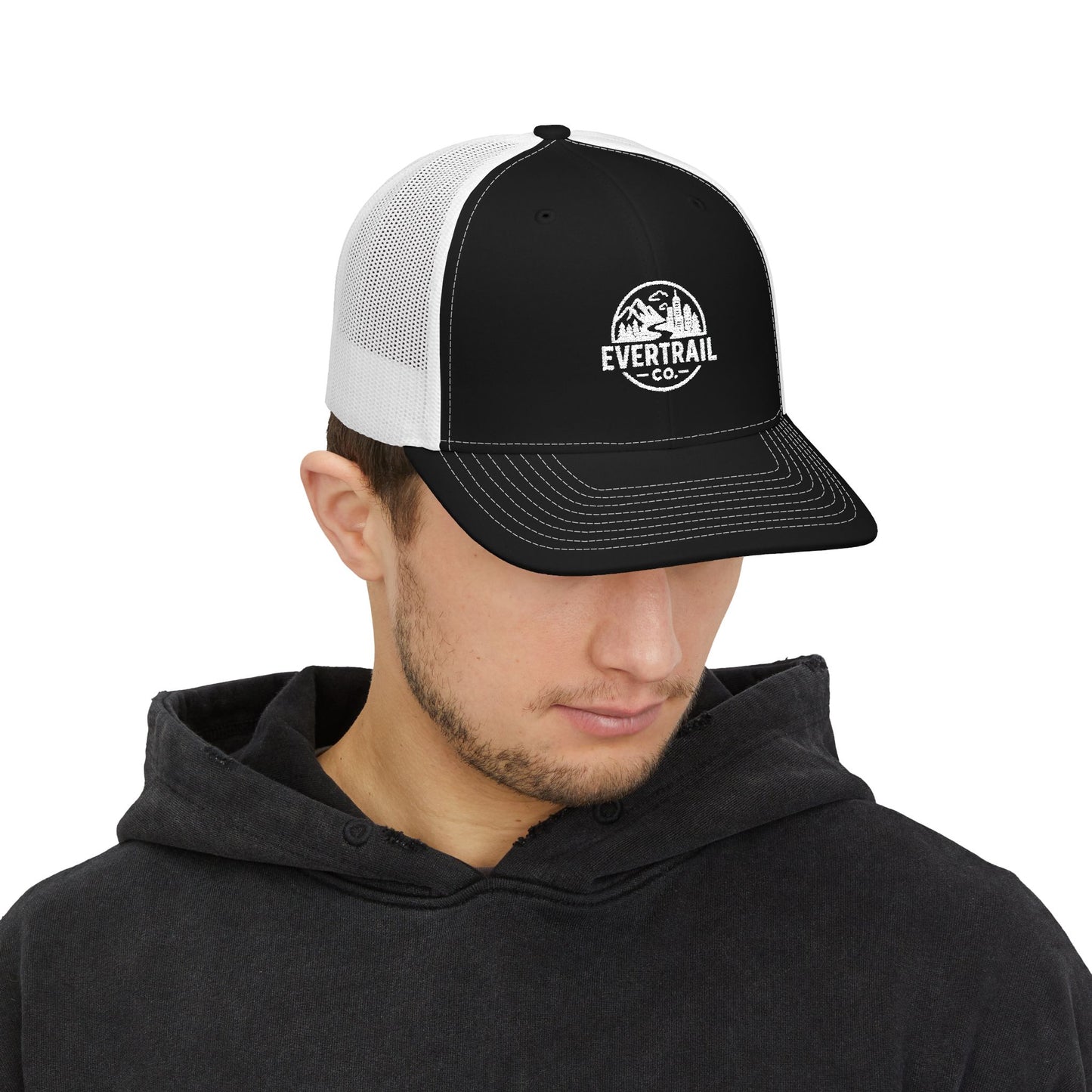 Outdoor Adventure Snapback Cap, Embroidered Trucker Hat for Hiking, Camping, Gifts for Him, Trendy Casual Headwear