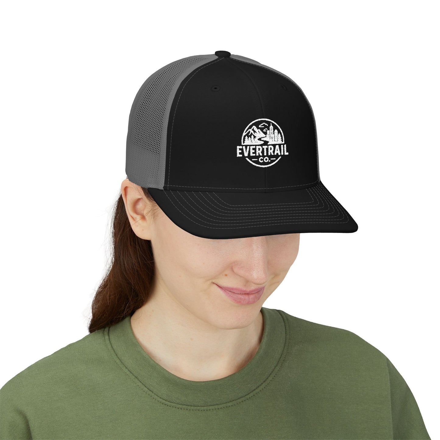 Outdoor Adventure Snapback Cap, Embroidered Trucker Hat for Hiking, Camping, Gifts for Him, Trendy Casual Headwear