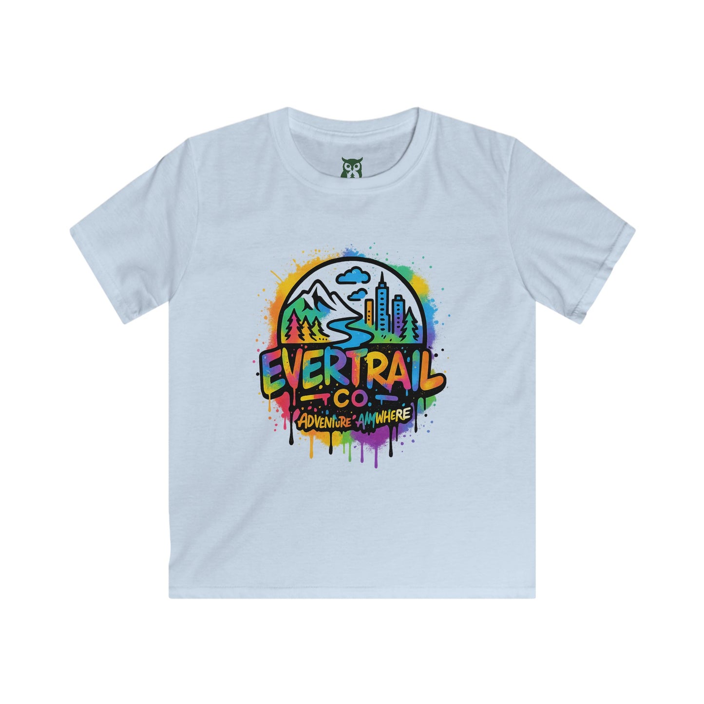 Urban Adventure Awaits Kids Tee - Colorful Outdoor Graphic Tee for Boys & Girls, Fun Casual Wear, Birthday Gift, Travel T-Shirt, Summer Outfit