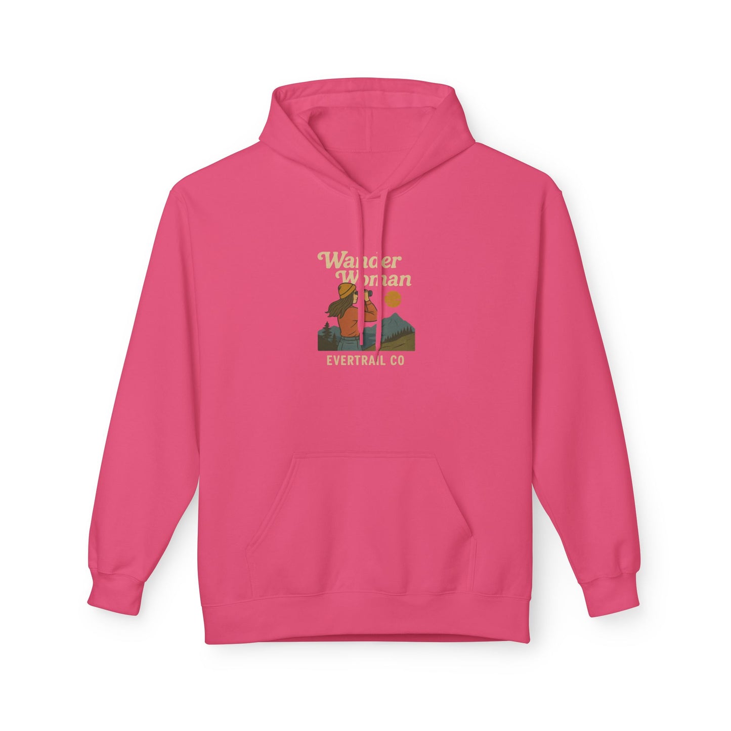 EverTrail's Wander Woman Hoodie , Cozy Fleece Hoodie for Every Season, Unisex Softstyle Sweatshirt, Perfect Gift for Nature Lovers, Casual Wear, Winter Apparel