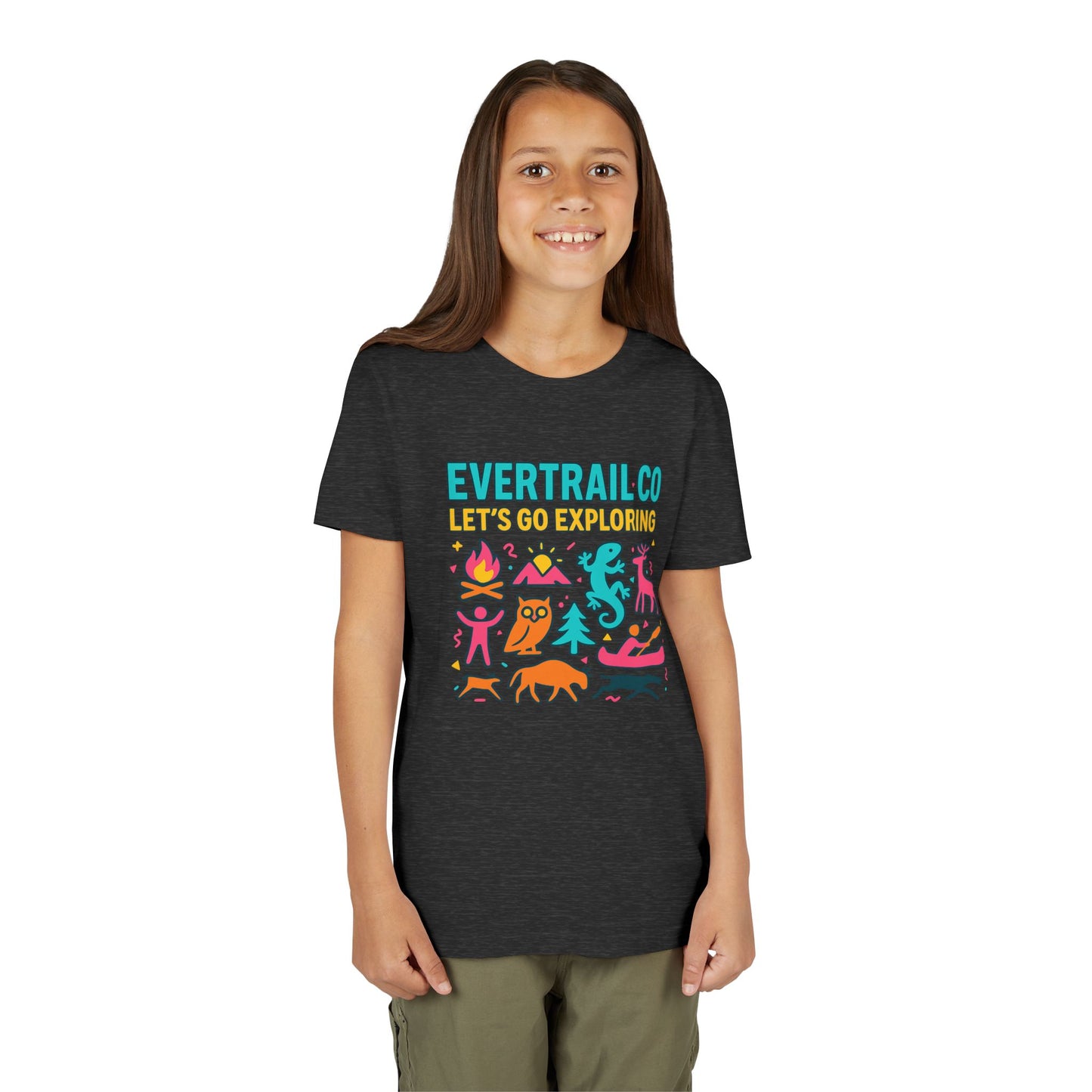 “Let’s Go Exploring” Retro Kids Adventure Shirt – 90s Nature Icons Tee by EverTrail Co.