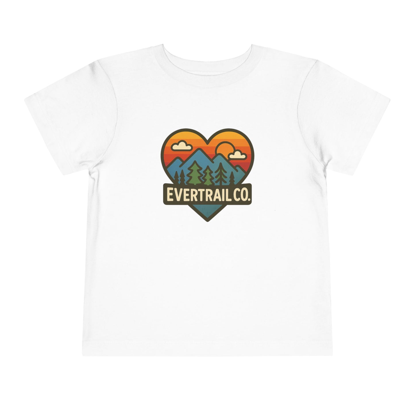 Girls Evergreen Heart Toddler Tee, Nature Lover Shirt, Camping T-Shirt, Outdoor Adventure Top, Kids Gift for Explorers