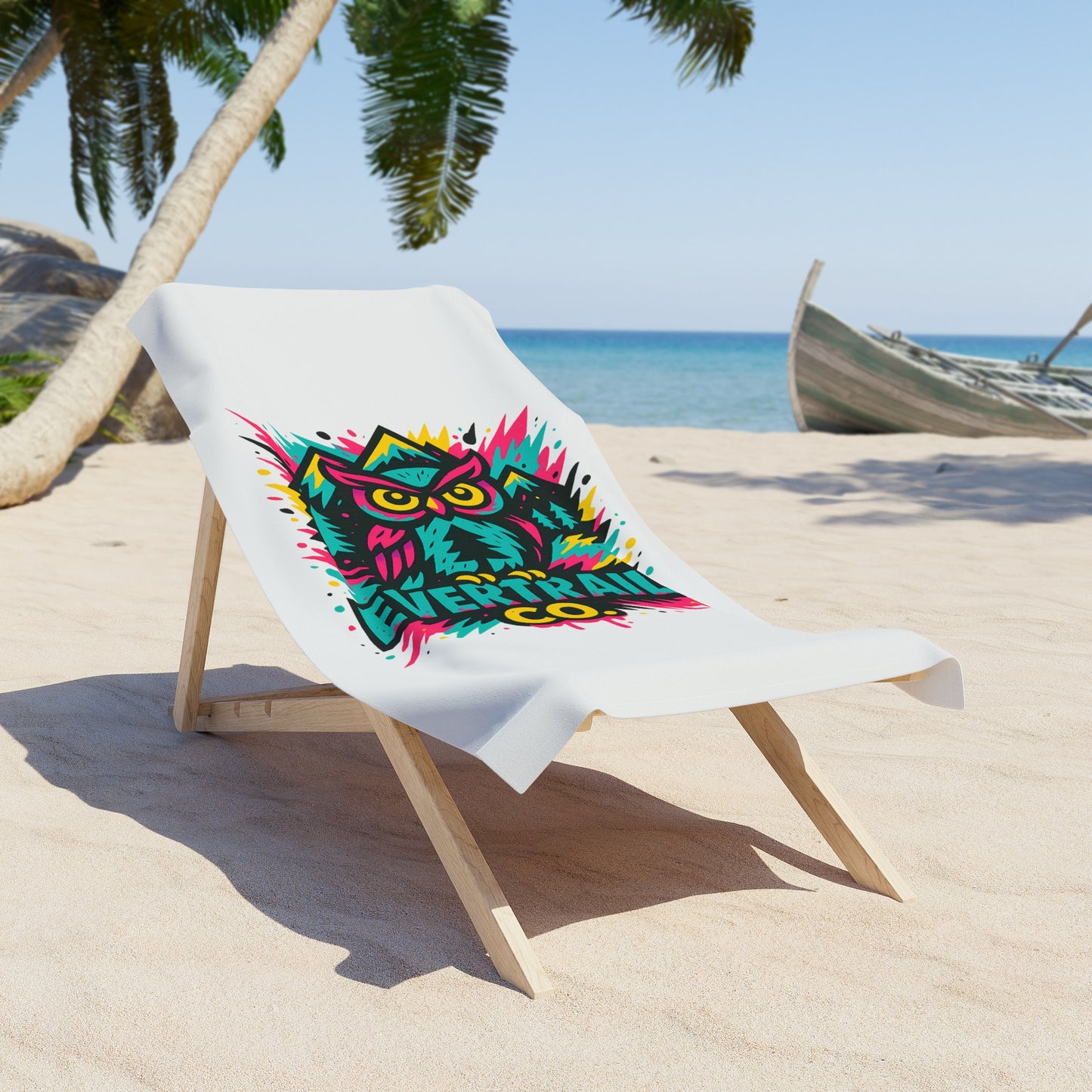 Vibrant Owl Beach Towel, Colorful Towel for Summer, Pool Party Accessory, Gift for Campers, Fun Beach Gear, Beach Day Essential