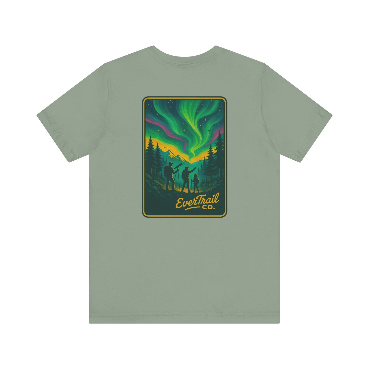 Northern Lights Adventure Awaits Graphic Tee, Unisex Outdoors Shirt, Nature Lover Clothing, Camping Tee, Starry Night Casual Wear, Gift for Adventurers