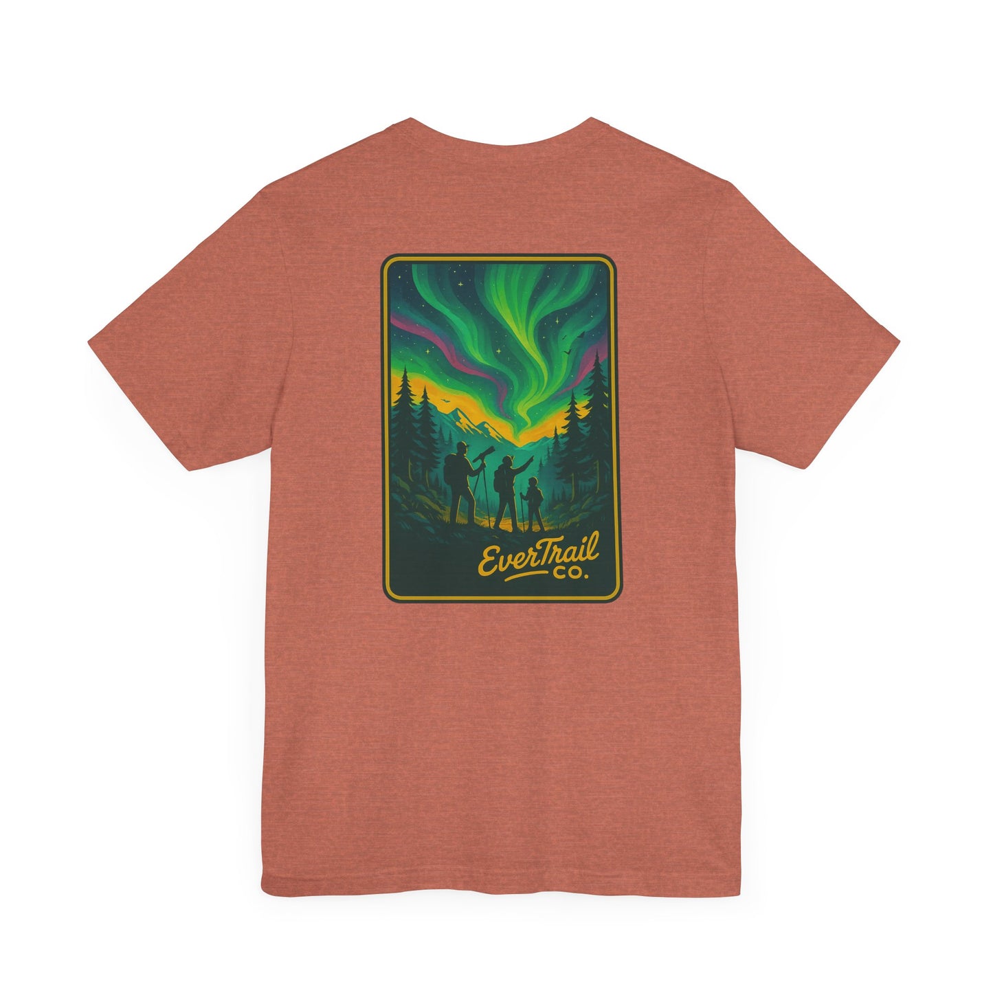 Northern Lights Adventure Awaits Graphic Tee, Unisex Outdoors Shirt, Nature Lover Clothing, Camping Tee, Starry Night Casual Wear, Gift for Adventurers