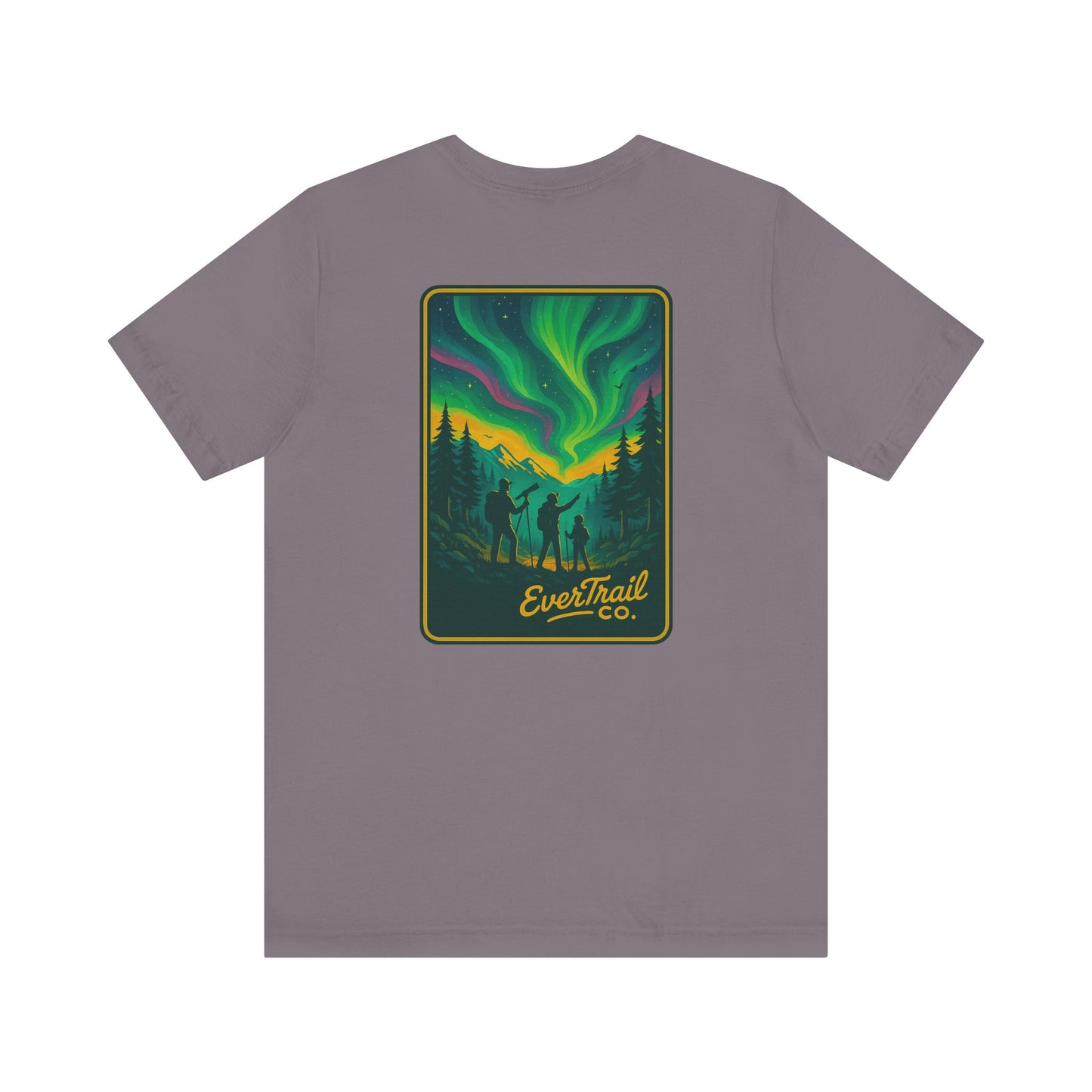 Northern Lights Adventure Awaits Graphic Tee, Unisex Outdoors Shirt, Nature Lover Clothing, Camping Tee, Starry Night Casual Wear, Gift for Adventurers