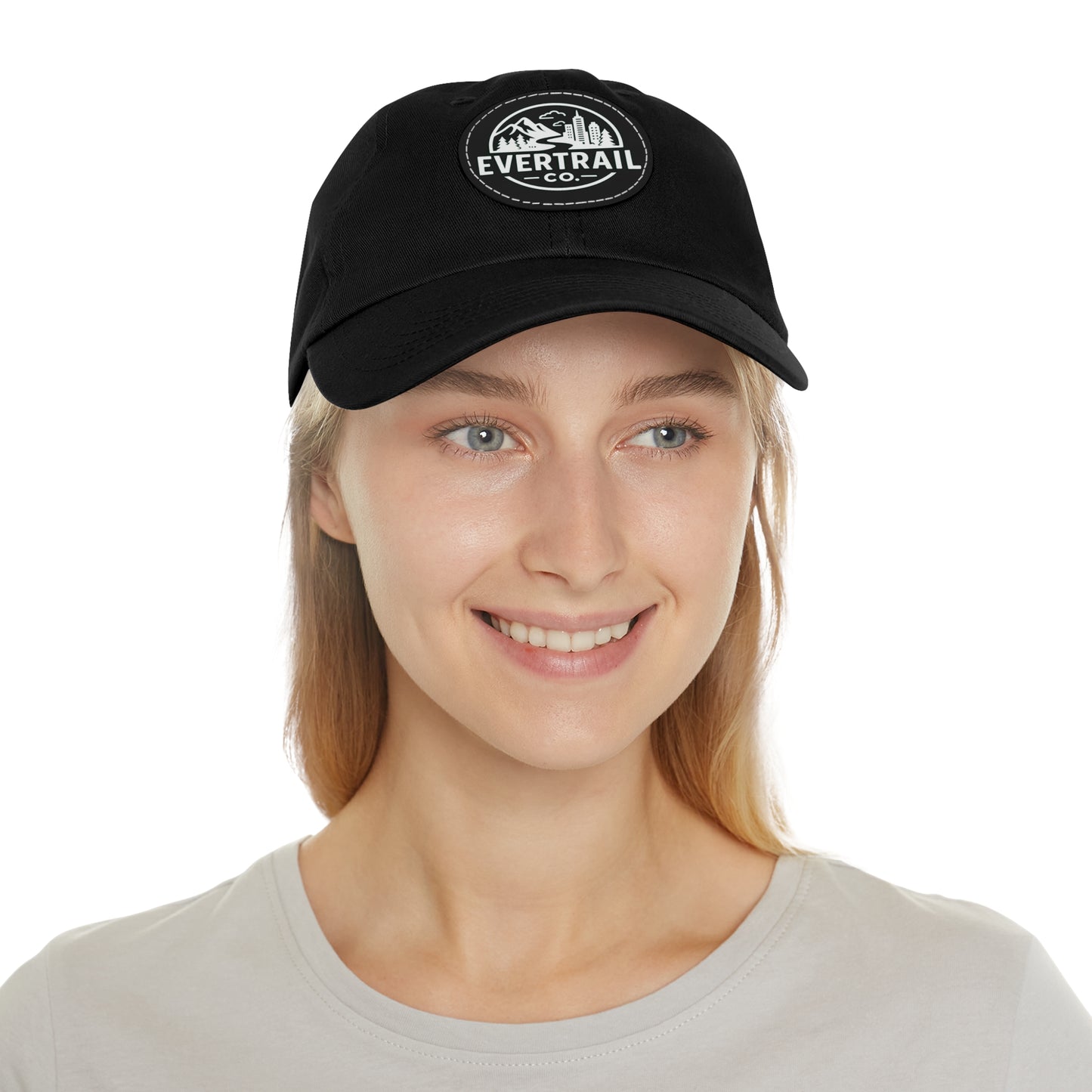 Stylish Dad Hat with Leather Patch, Casual Cap for Outdoor Adventures, Trendy Gift for Fathers, Unique Birthday, Everyday Wear