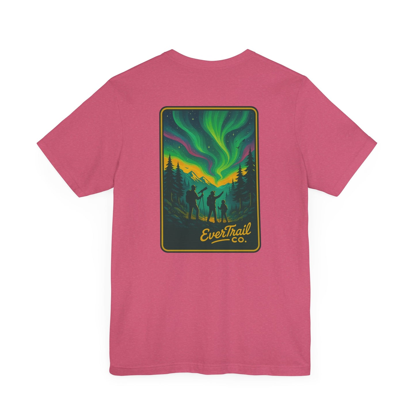 Northern Lights Adventure Awaits Graphic Tee, Unisex Outdoors Shirt, Nature Lover Clothing, Camping Tee, Starry Night Casual Wear, Gift for Adventurers