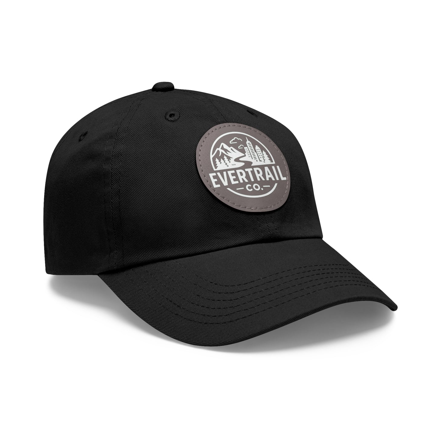 Stylish Dad Hat with Leather Patch, Casual Cap for Outdoor Adventures, Trendy Gift for Fathers, Unique Birthday, Everyday Wear