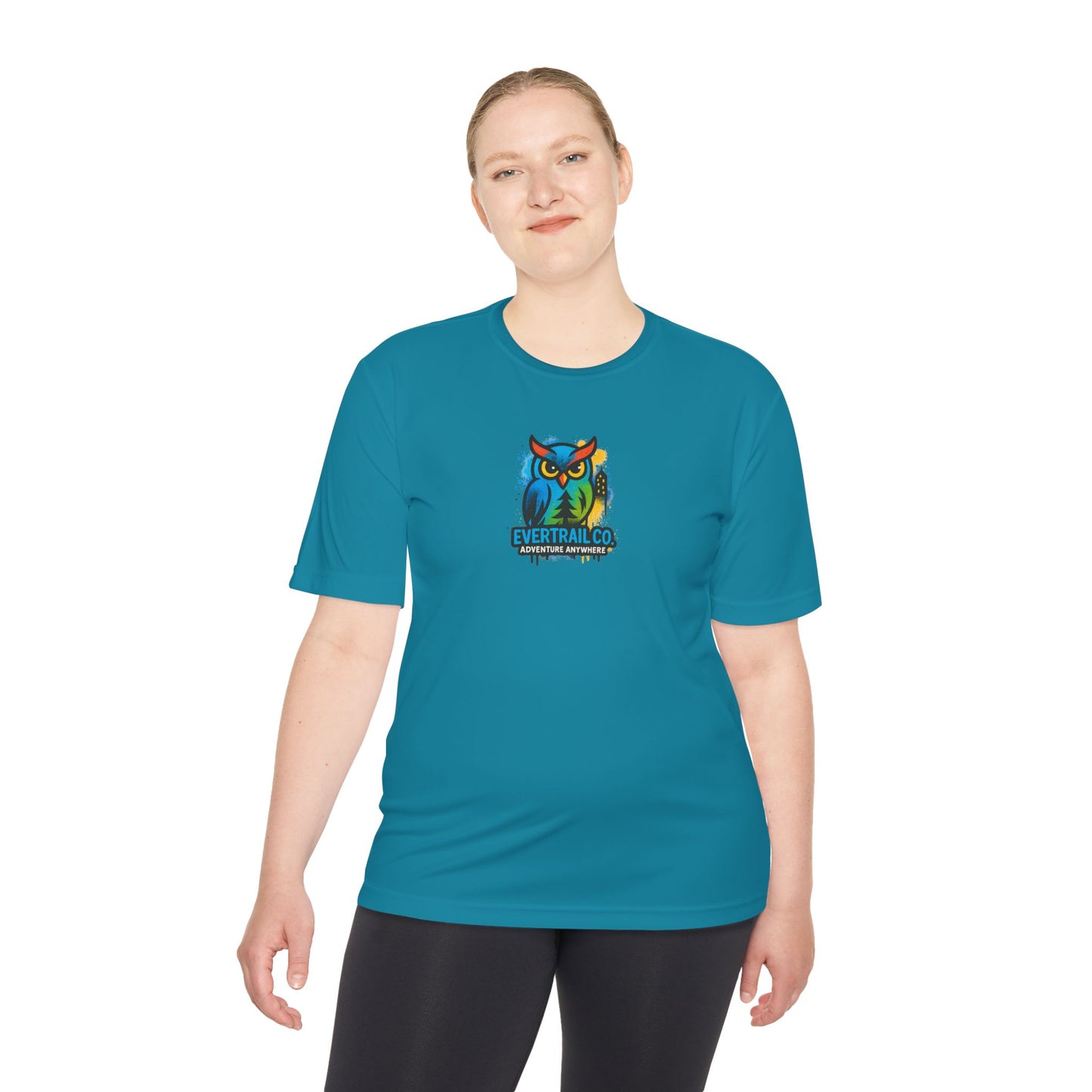 Colorful Urban Owl Unisex Moisture Wicking Tee for Active Lifestyles, Sports, Summer, Nature Lovers, Gift Idea