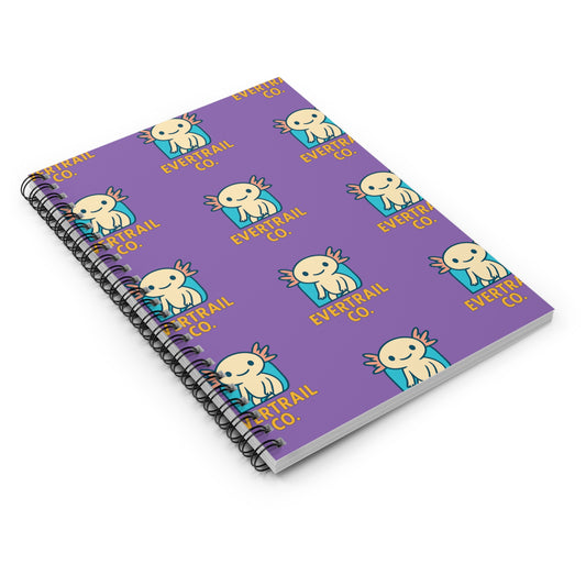Axolotl Logo Spiral Notebook — Cute Purple Ruled Journal (Evertrail Co.)