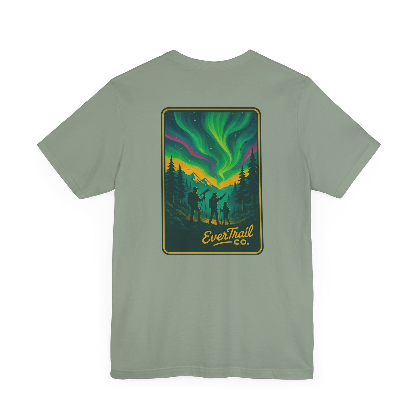 Northern Lights Adventure Awaits Graphic Tee, Unisex Outdoors Shirt, Nature Lover Clothing, Camping Tee, Starry Night Casual Wear, Gift for Adventurers