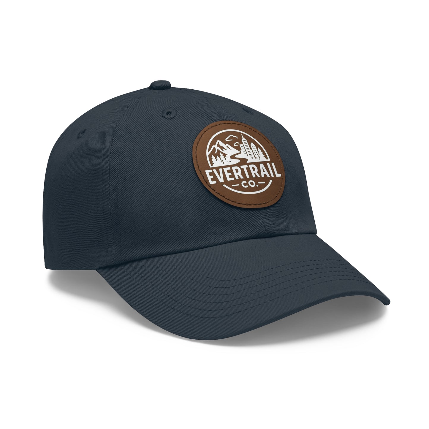 Stylish Dad Hat with Leather Patch, Casual Cap for Outdoor Adventures, Trendy Gift for Fathers, Unique Birthday, Everyday Wear