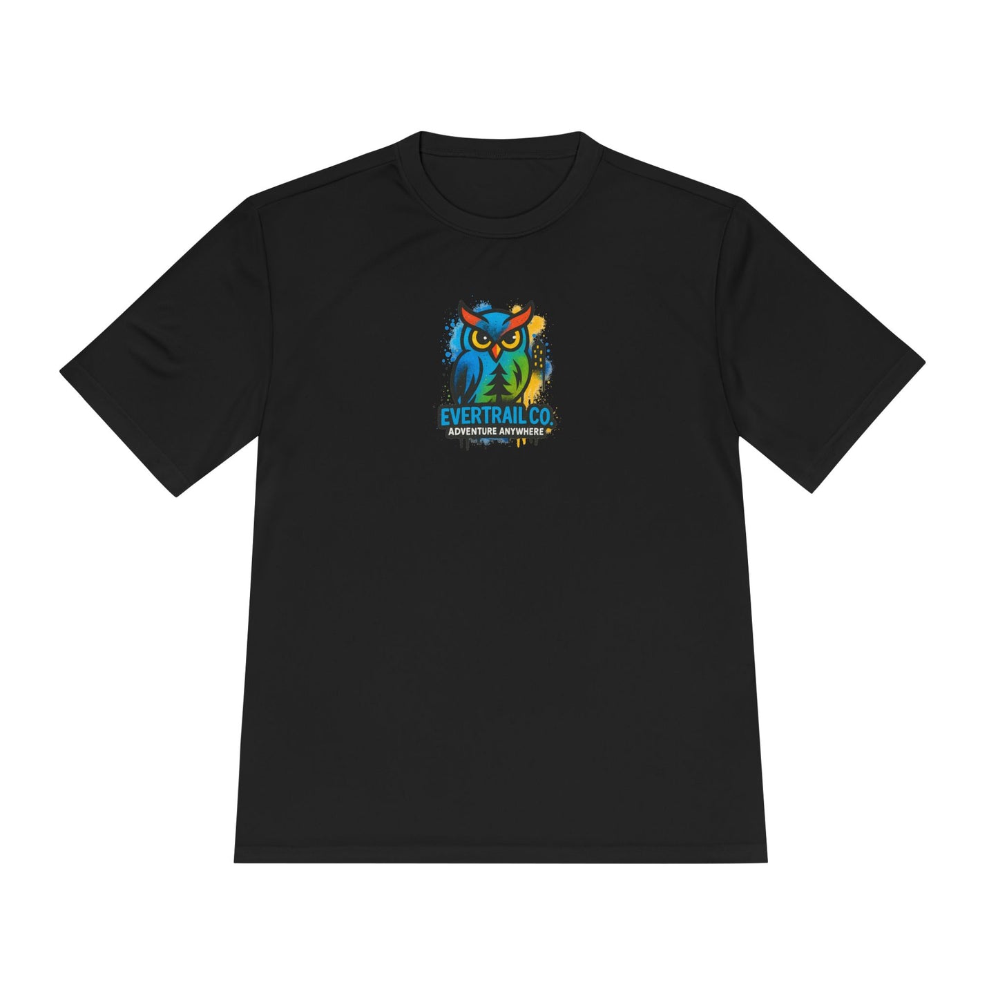 Colorful Urban Owl Unisex Moisture Wicking Tee for Active Lifestyles, Sports, Summer, Nature Lovers, Gift Idea