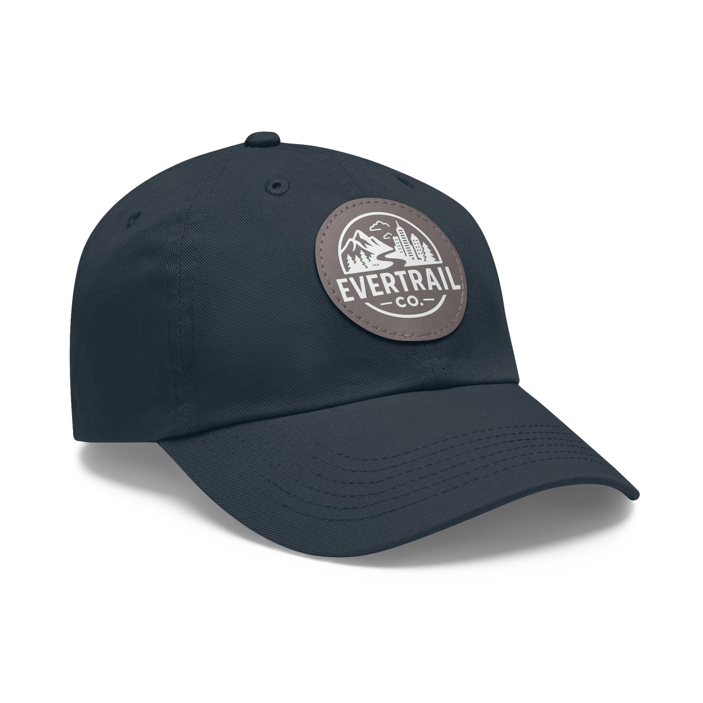 Stylish Dad Hat with Leather Patch, Casual Cap for Outdoor Adventures, Trendy Gift for Fathers, Unique Birthday, Everyday Wear