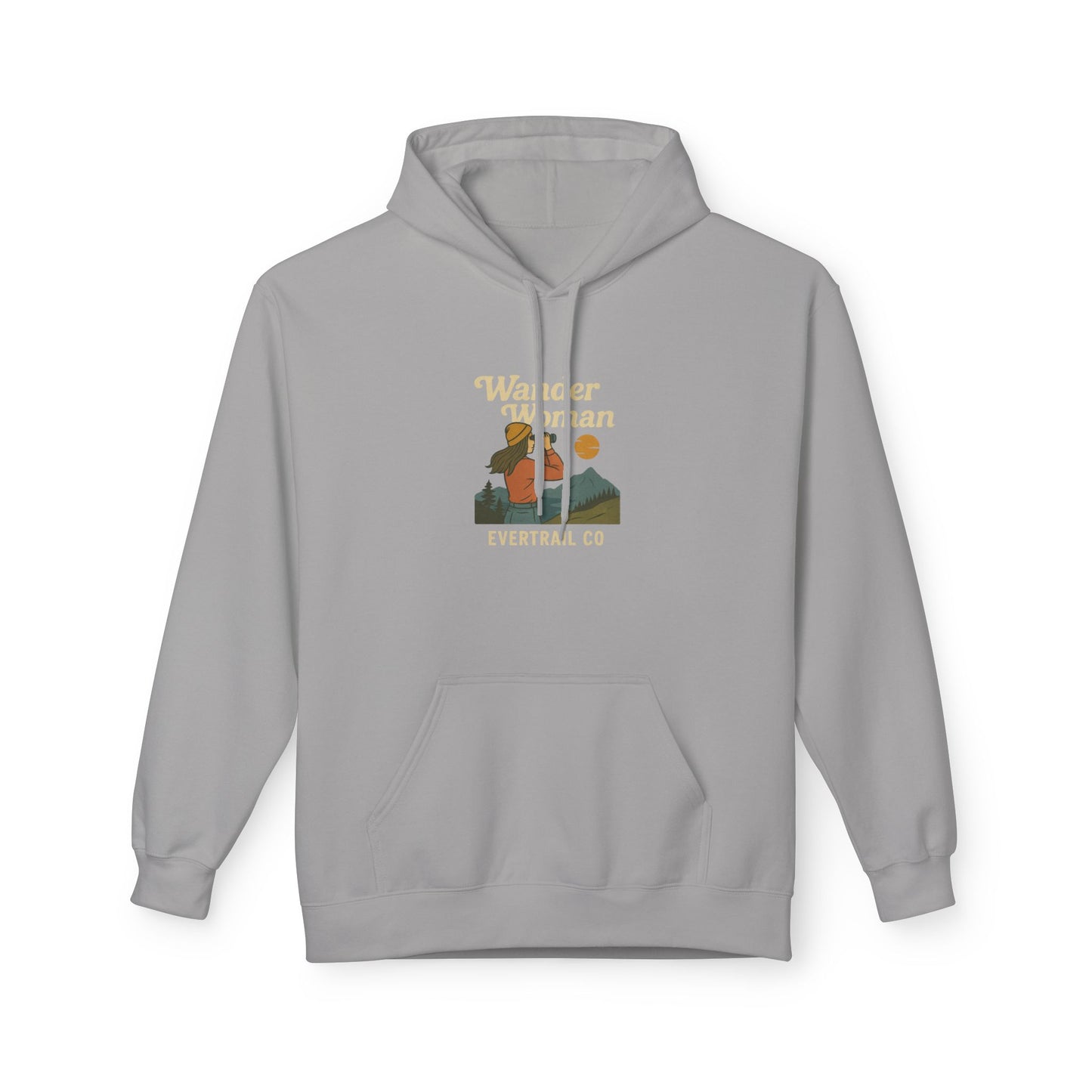EverTrail's Wander Woman Hoodie , Cozy Fleece Hoodie for Every Season, Unisex Softstyle Sweatshirt, Perfect Gift for Nature Lovers, Casual Wear, Winter Apparel