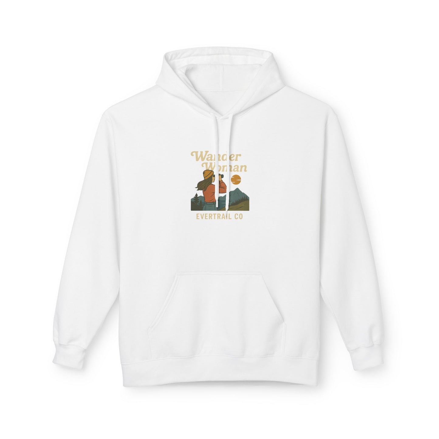 EverTrail's Wander Woman Hoodie , Cozy Fleece Hoodie for Every Season, Unisex Softstyle Sweatshirt, Perfect Gift for Nature Lovers, Casual Wear, Winter Apparel