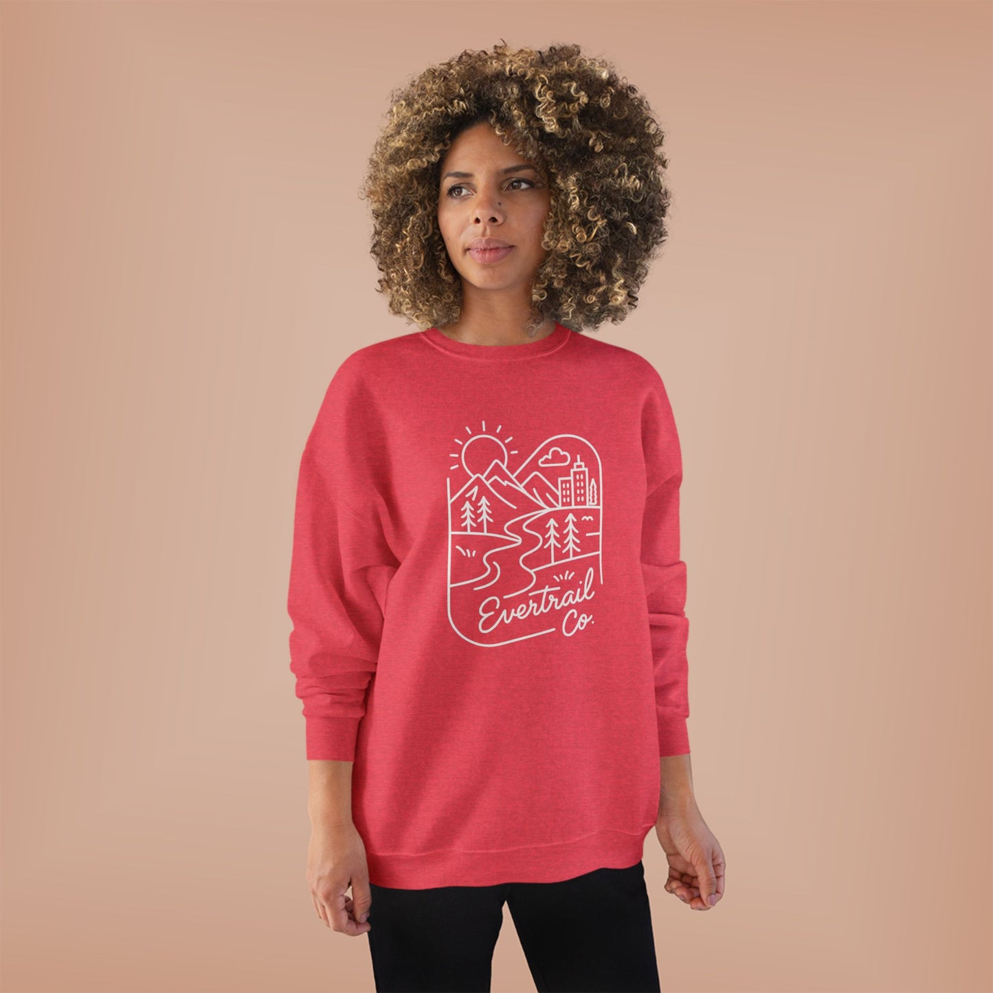 Women's Eco-Friendly Adventure Sweatshirt, Cozy Unisex Crewneck for Nature Lovers, Perfect for Camping, Hiking, Everyday Comfort