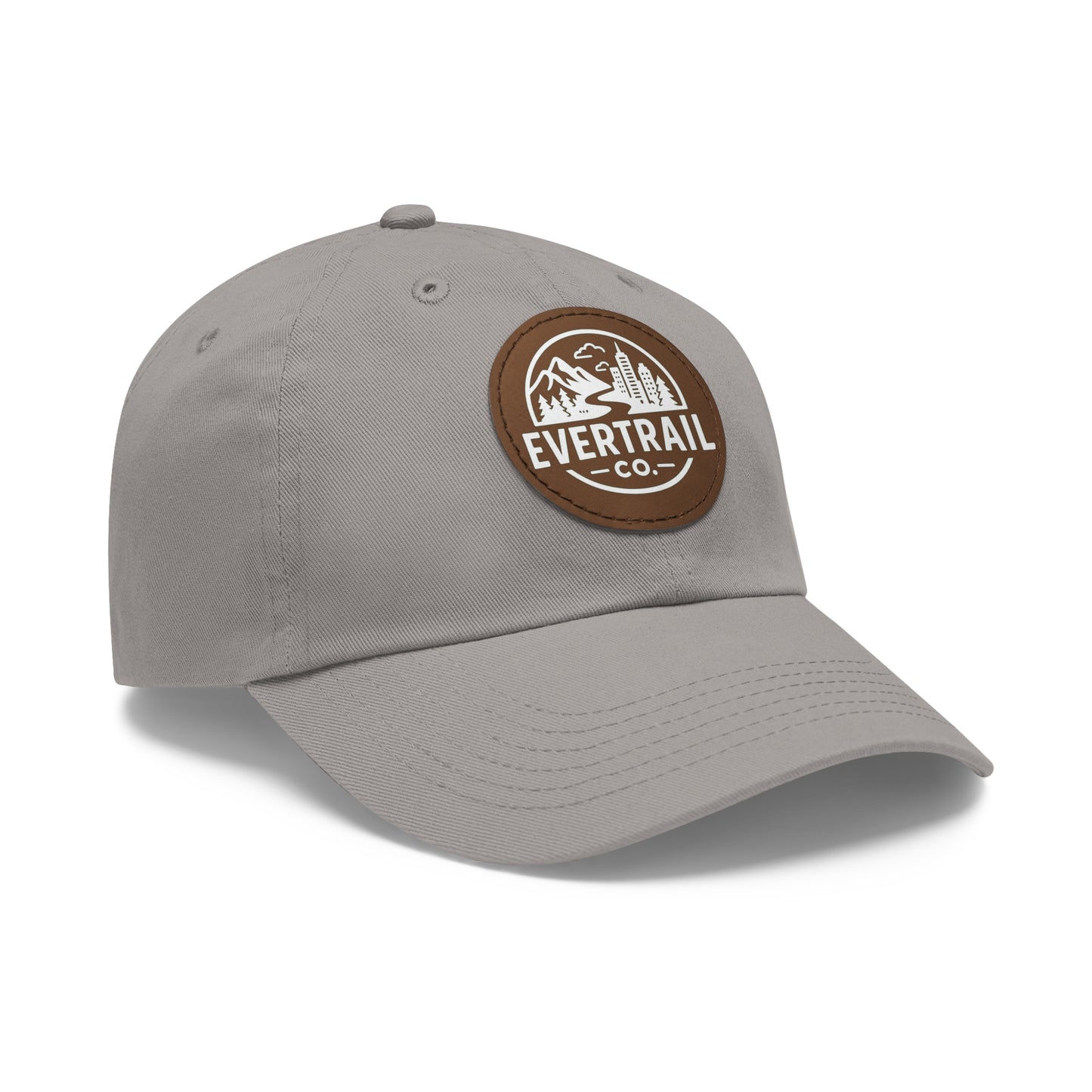 Stylish Dad Hat with Leather Patch, Casual Cap for Outdoor Adventures, Trendy Gift for Fathers, Unique Birthday, Everyday Wear