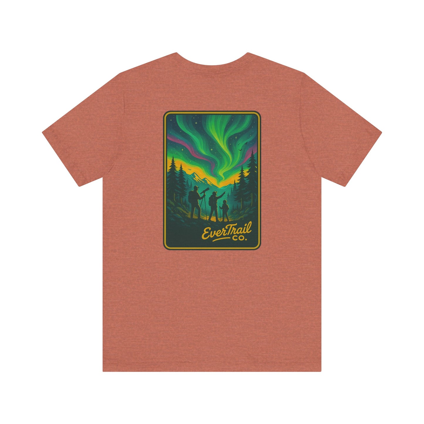 Northern Lights Adventure Awaits Graphic Tee, Unisex Outdoors Shirt, Nature Lover Clothing, Camping Tee, Starry Night Casual Wear, Gift for Adventurers
