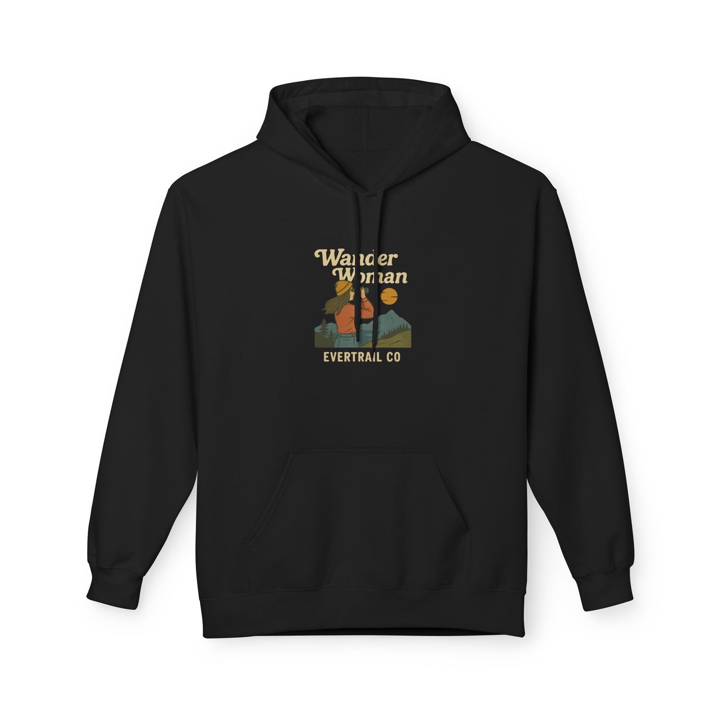 EverTrail's Wander Woman Hoodie , Cozy Fleece Hoodie for Every Season, Unisex Softstyle Sweatshirt, Perfect Gift for Nature Lovers, Casual Wear, Winter Apparel