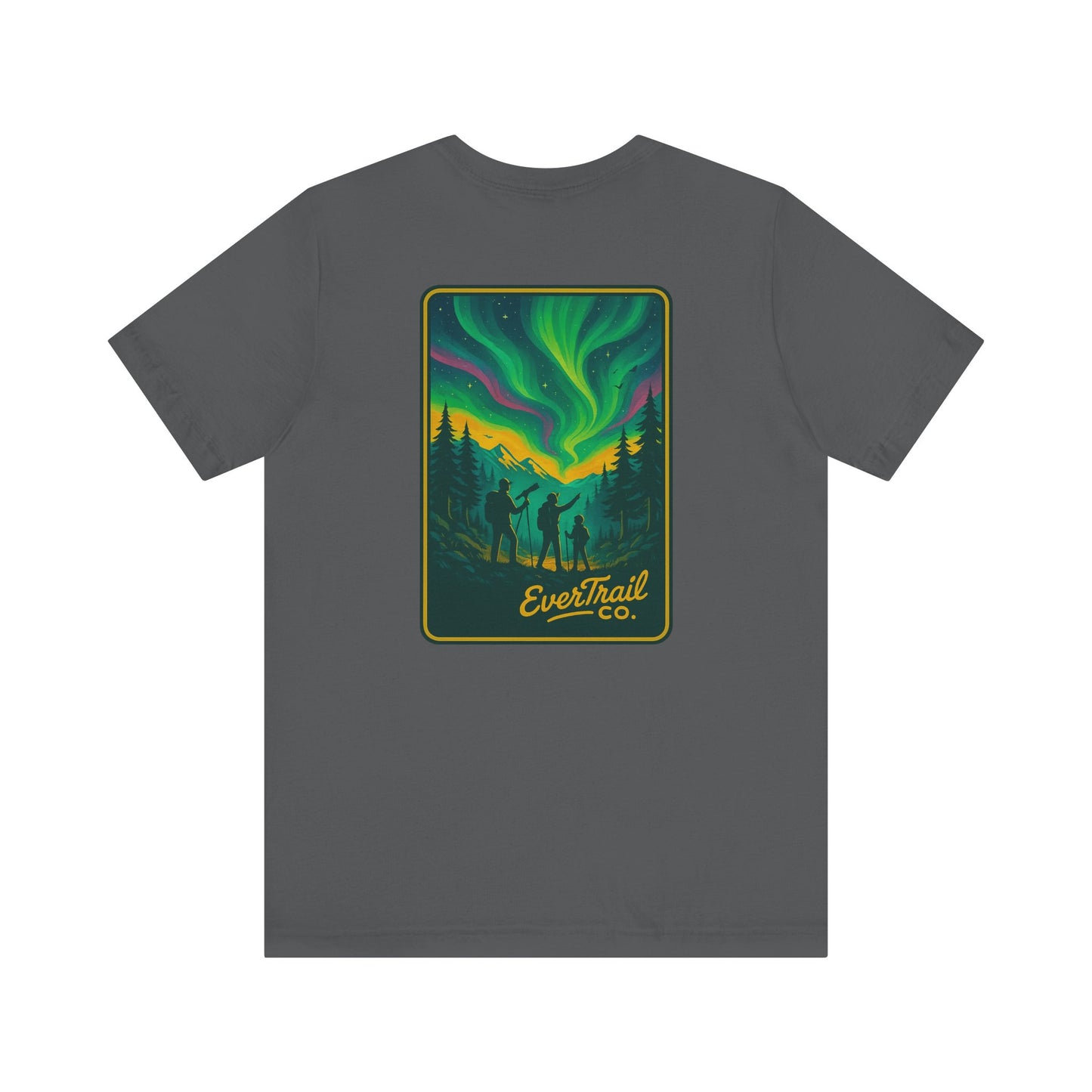 Northern Lights Adventure Awaits Graphic Tee, Unisex Outdoors Shirt, Nature Lover Clothing, Camping Tee, Starry Night Casual Wear, Gift for Adventurers