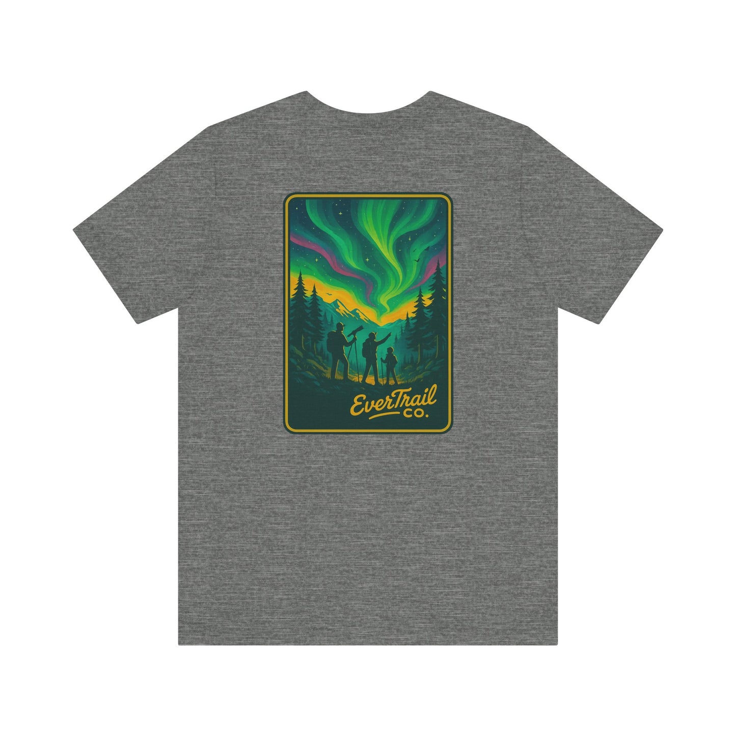 Northern Lights Adventure Awaits Graphic Tee, Unisex Outdoors Shirt, Nature Lover Clothing, Camping Tee, Starry Night Casual Wear, Gift for Adventurers