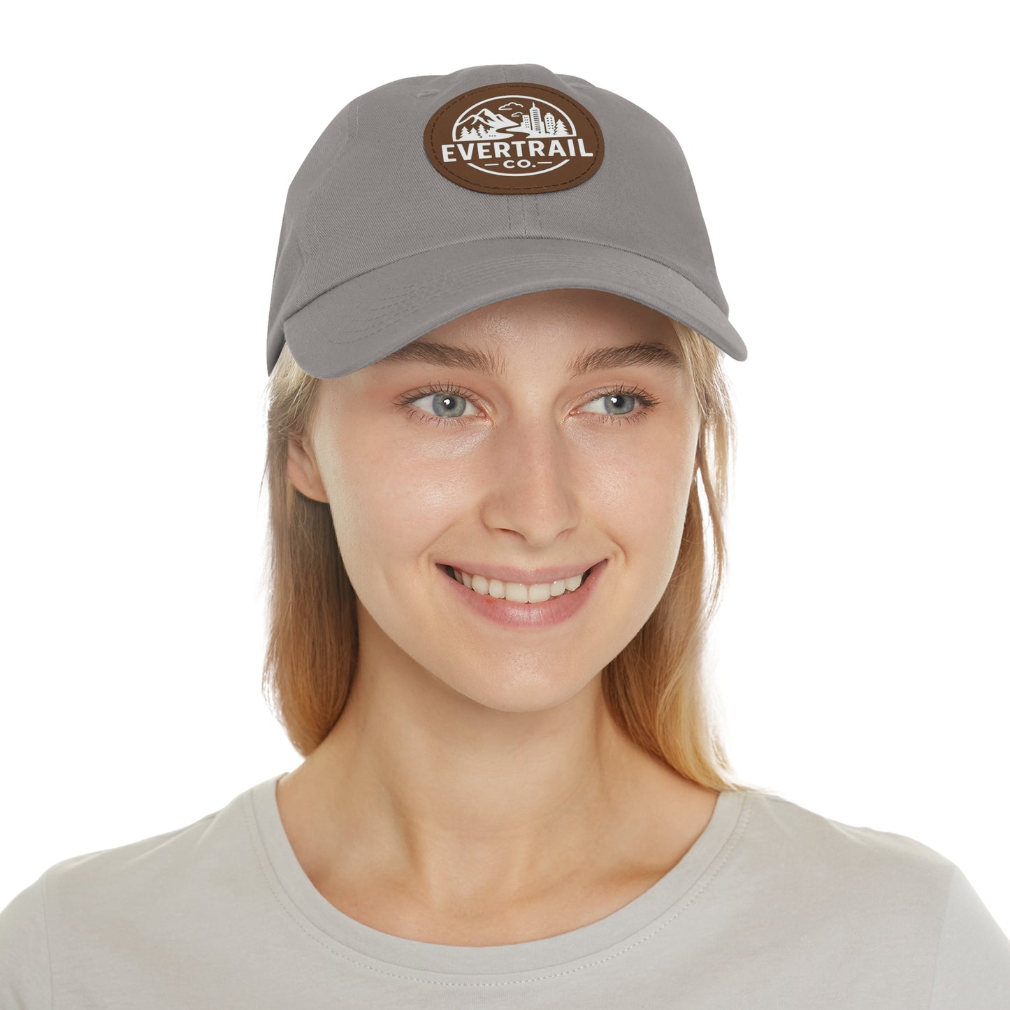 Stylish Dad Hat with Leather Patch, Casual Cap for Outdoor Adventures, Trendy Gift for Fathers, Unique Birthday, Everyday Wear