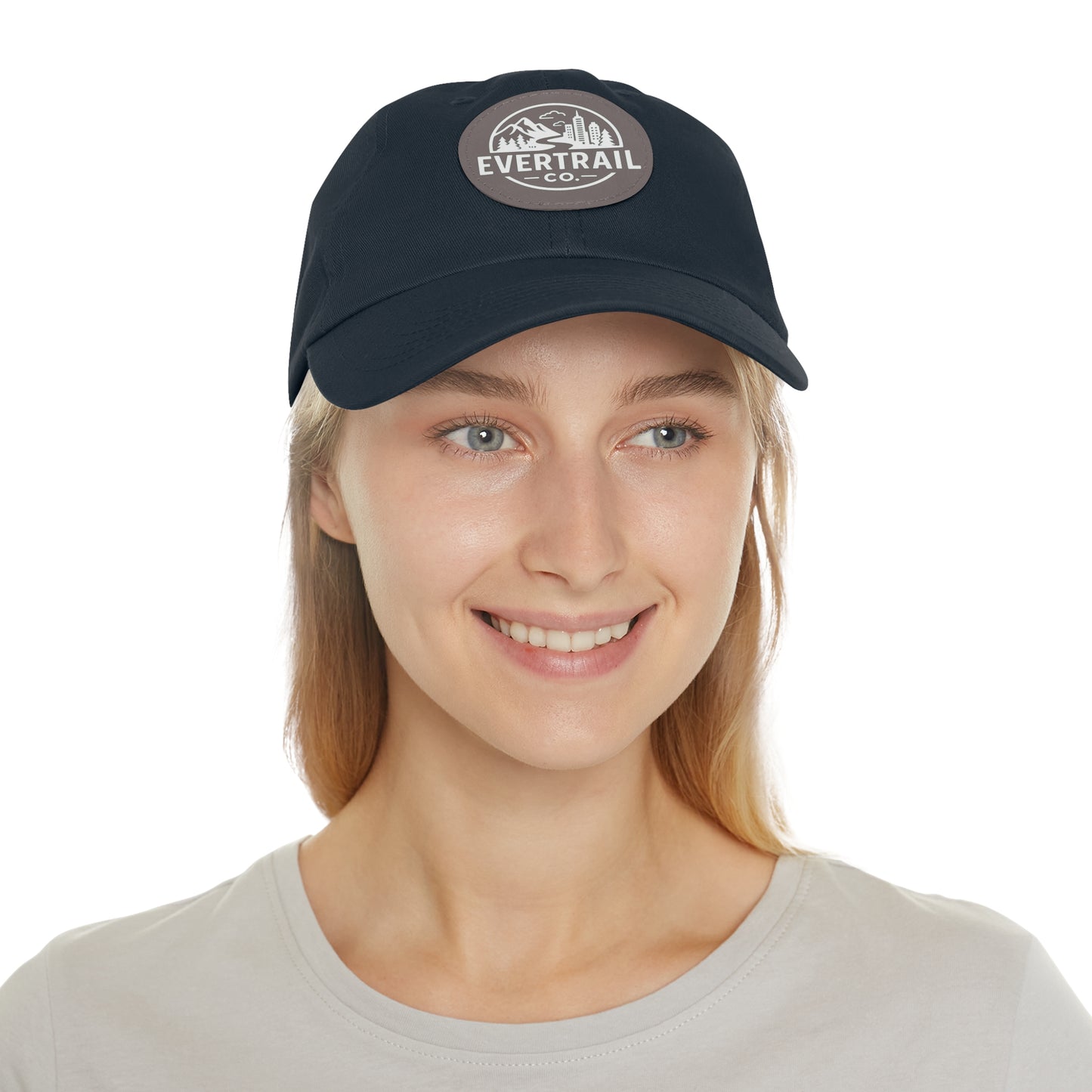 Stylish Dad Hat with Leather Patch, Casual Cap for Outdoor Adventures, Trendy Gift for Fathers, Unique Birthday, Everyday Wear