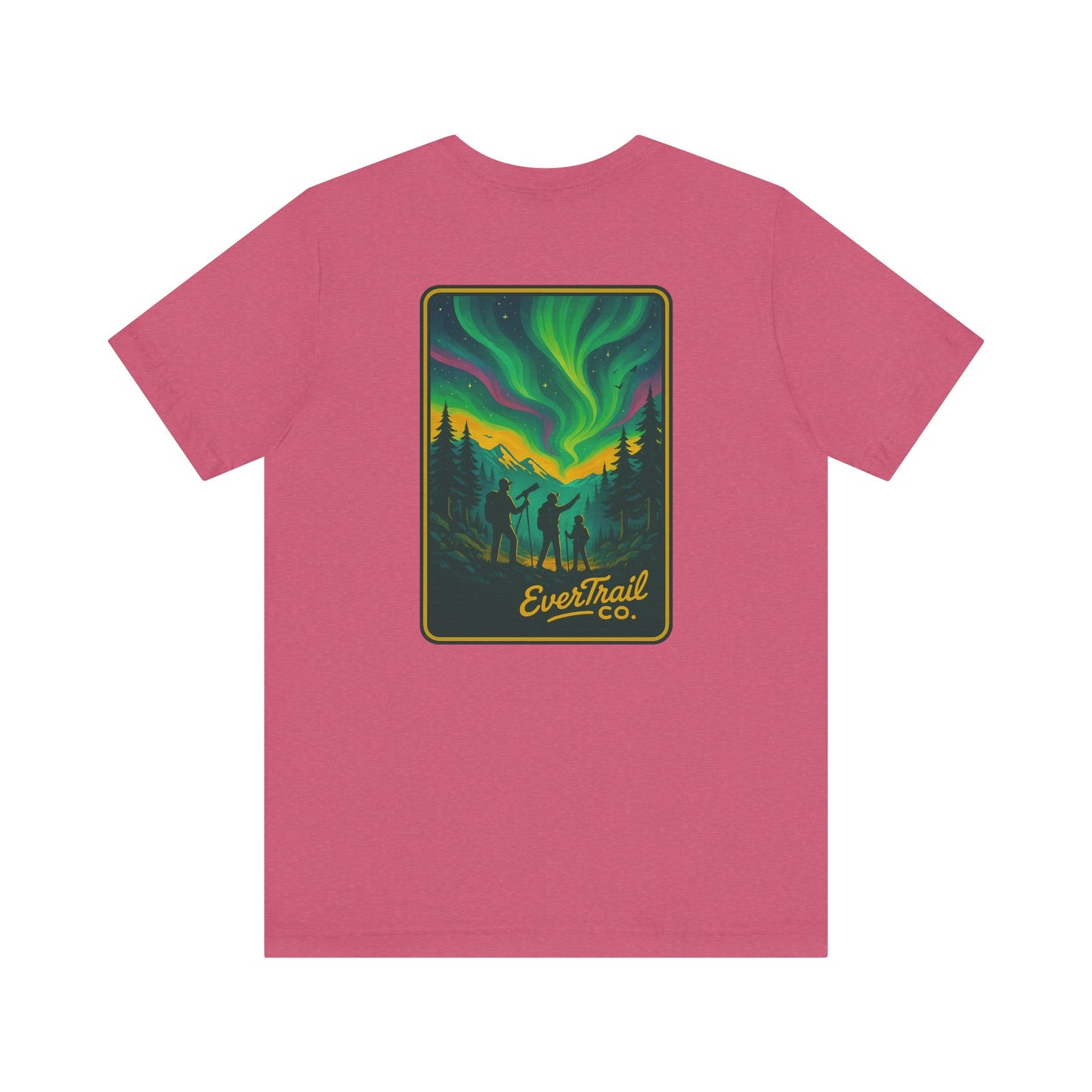 Northern Lights Adventure Awaits Graphic Tee, Unisex Outdoors Shirt, Nature Lover Clothing, Camping Tee, Starry Night Casual Wear, Gift for Adventurers