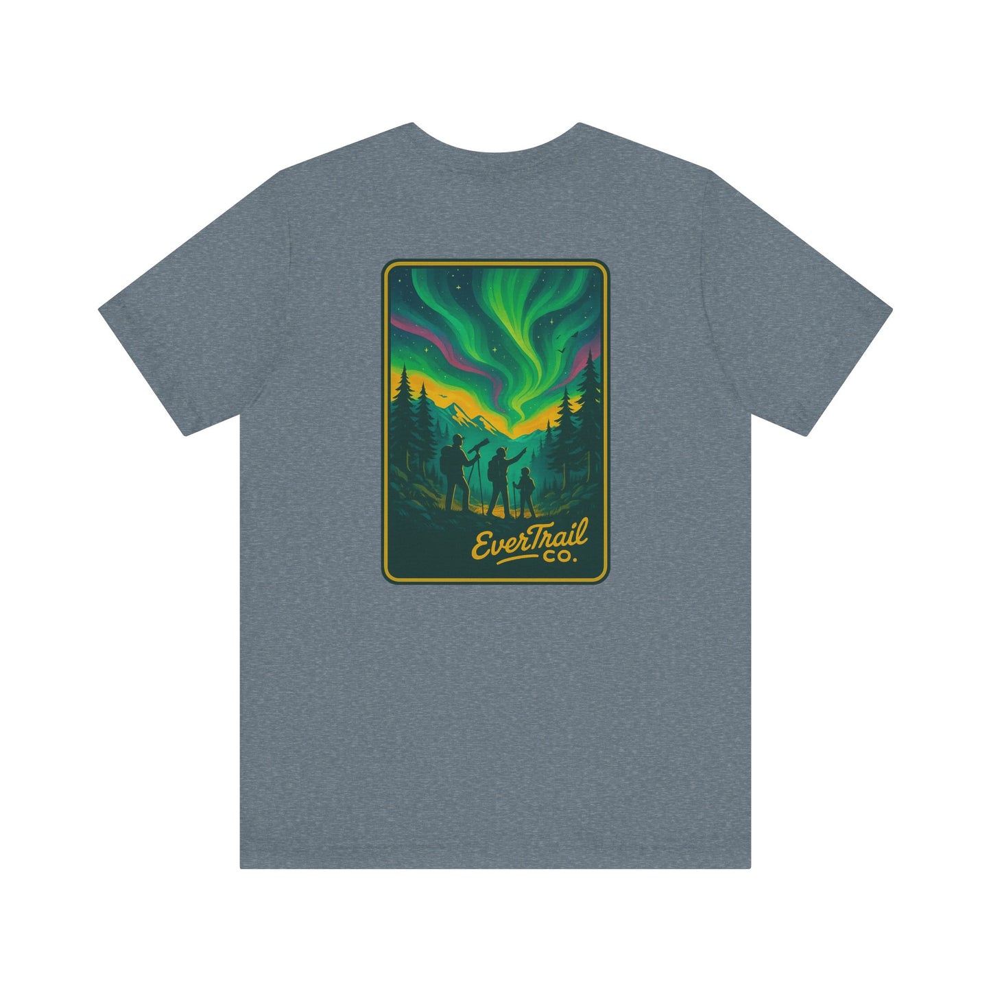 Northern Lights Adventure Awaits Graphic Tee, Unisex Outdoors Shirt, Nature Lover Clothing, Camping Tee, Starry Night Casual Wear, Gift for Adventurers