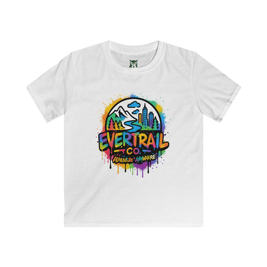 Urban Adventure Awaits Kids Tee - Colorful Outdoor Graphic Tee for Boys & Girls, Fun Casual Wear, Birthday Gift, Travel T-Shirt, Summer Outfit